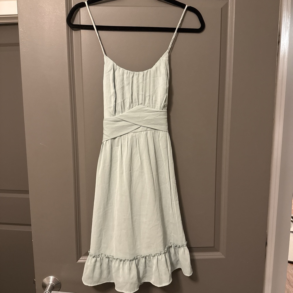 Elegant Mint Green Spaghetti Strap Dress